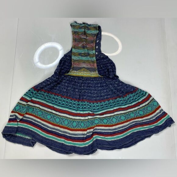 Free People Catching Hearts Tunic Dress Women XS Blue Multicolored - Picture 3 of 6